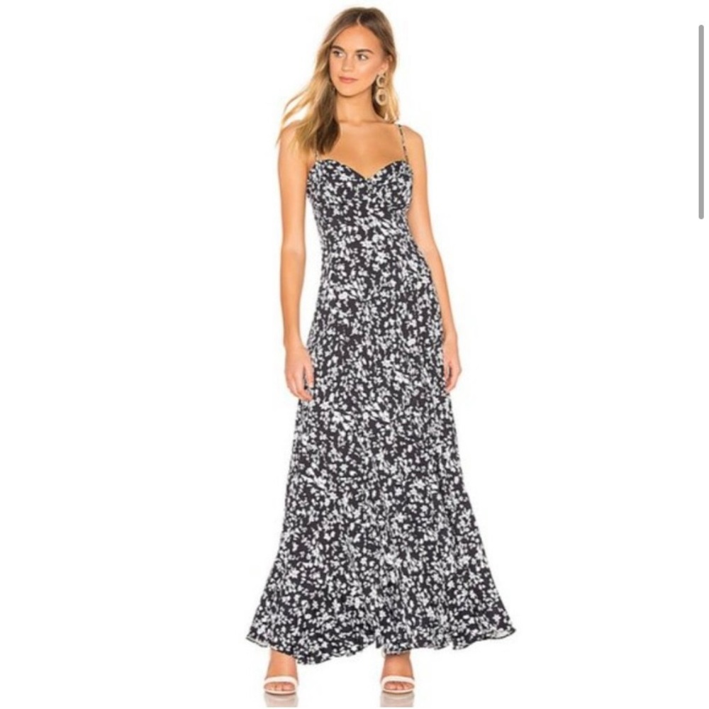 Free people navy floral maxi dress